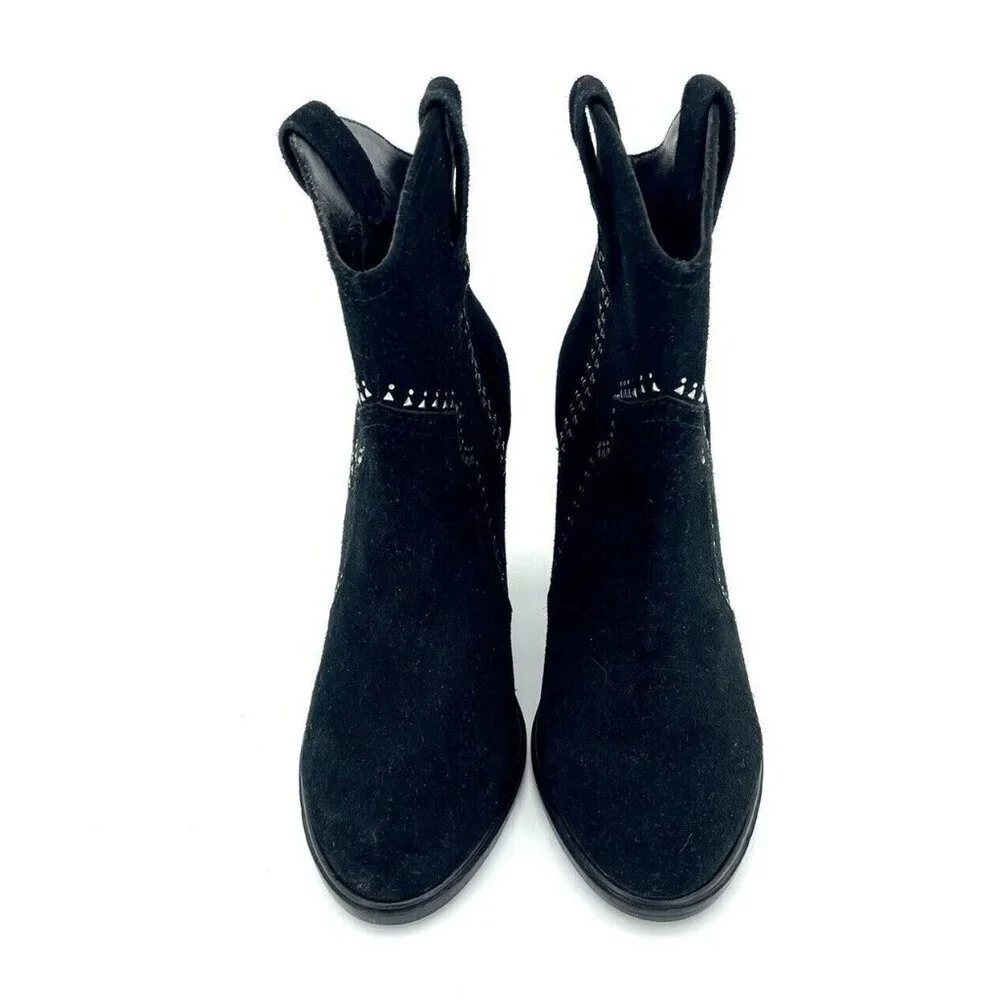 Joie Monte Black Suede Leather Studded Ankle Booties SZ 37 EU New